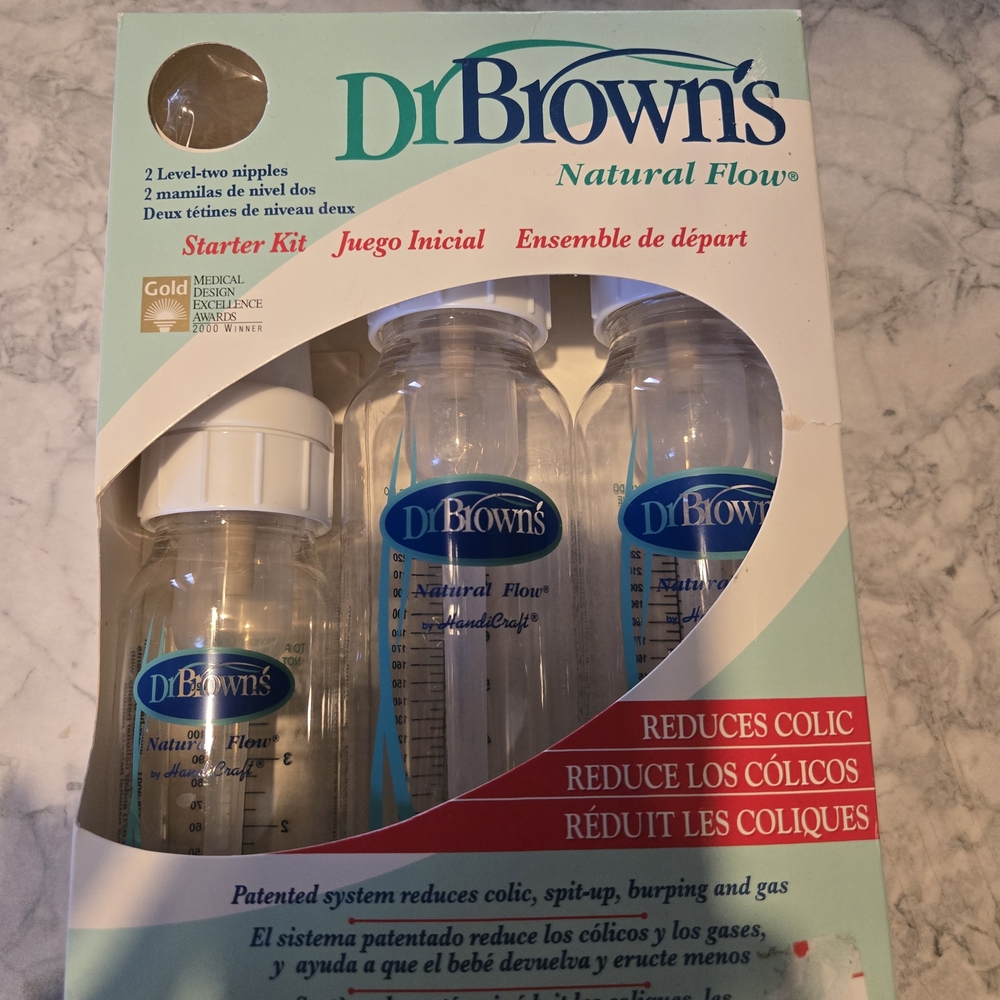 Dr. Brown's Natural Flow Clear Baby Bottle Starter Kit - White Caps